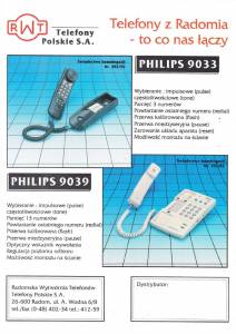 Katalog, modele Philips 9033 i 9039